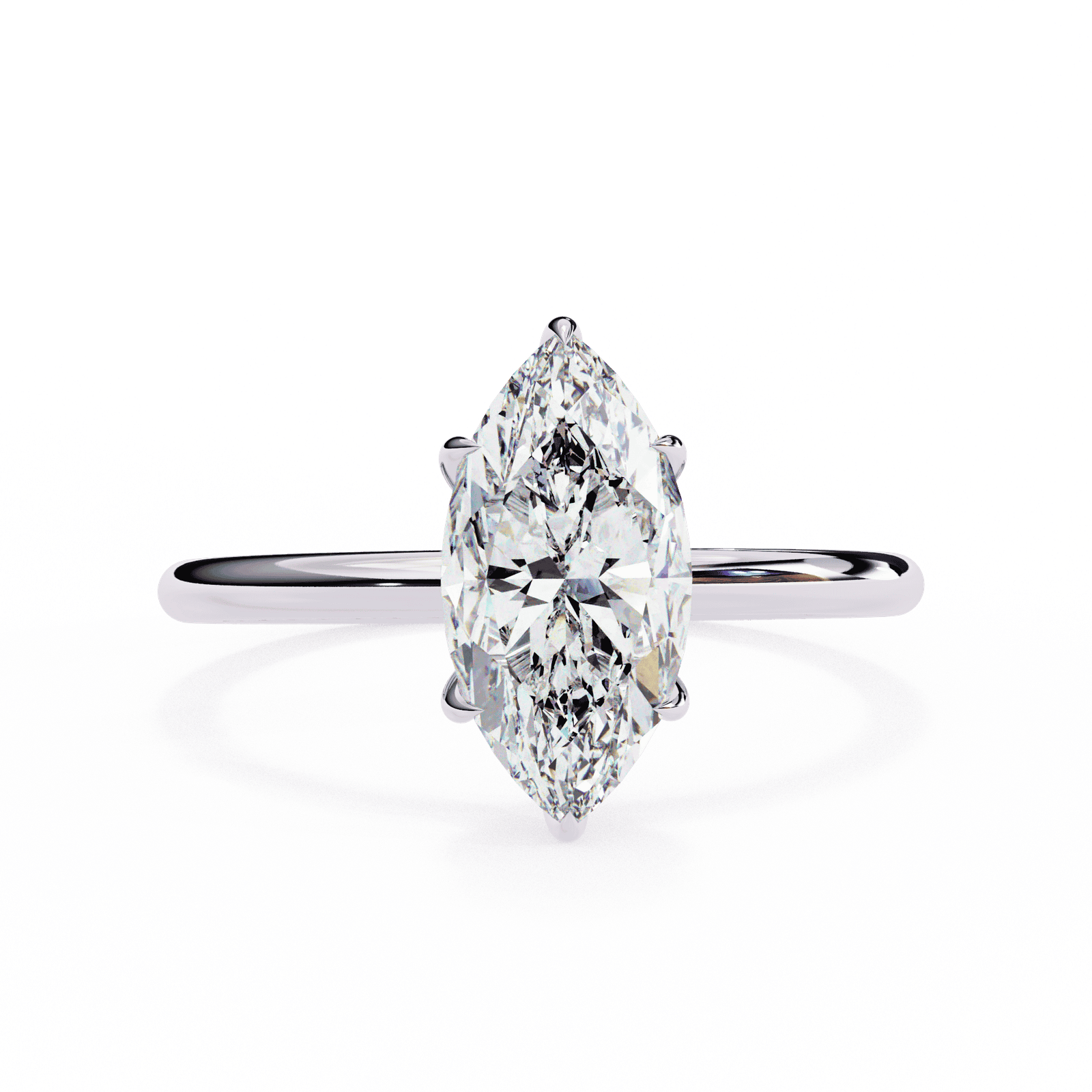 Marquise-Cut Solitaire Diamond Engagement Ring