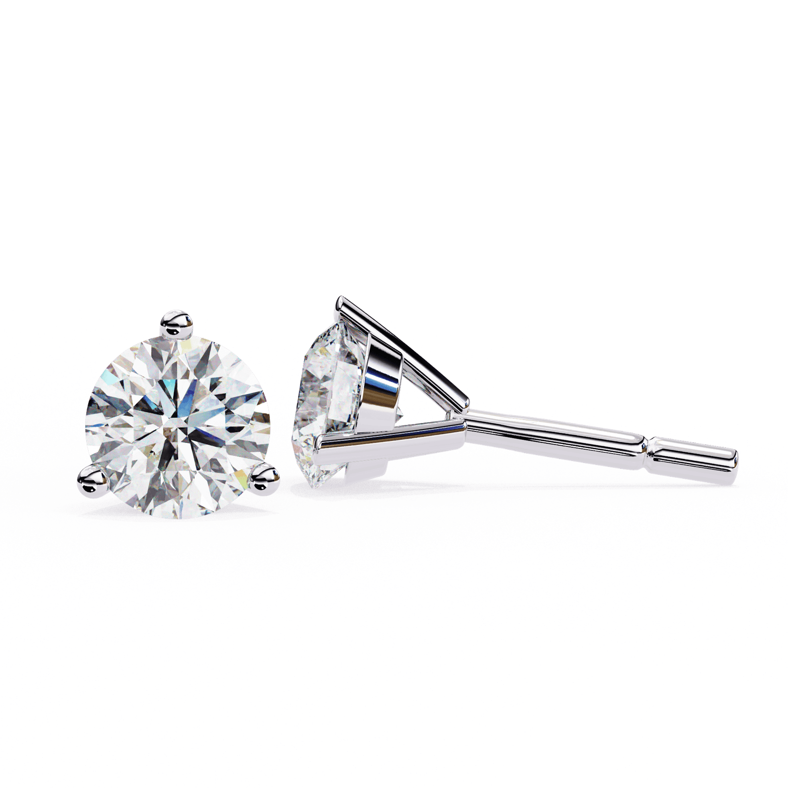 Classic Round Brilliant Diamond Stud Earrings