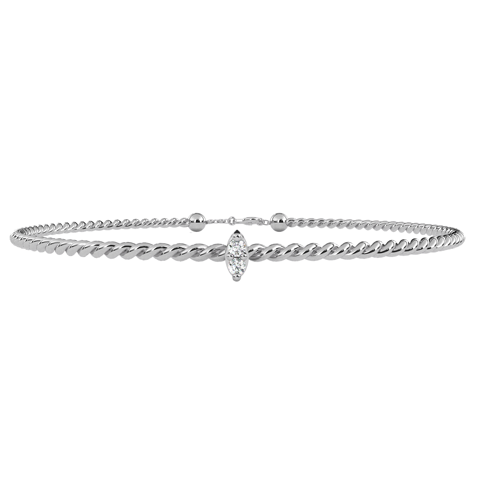 Marquise Diamond Twisted Chain Bracelet