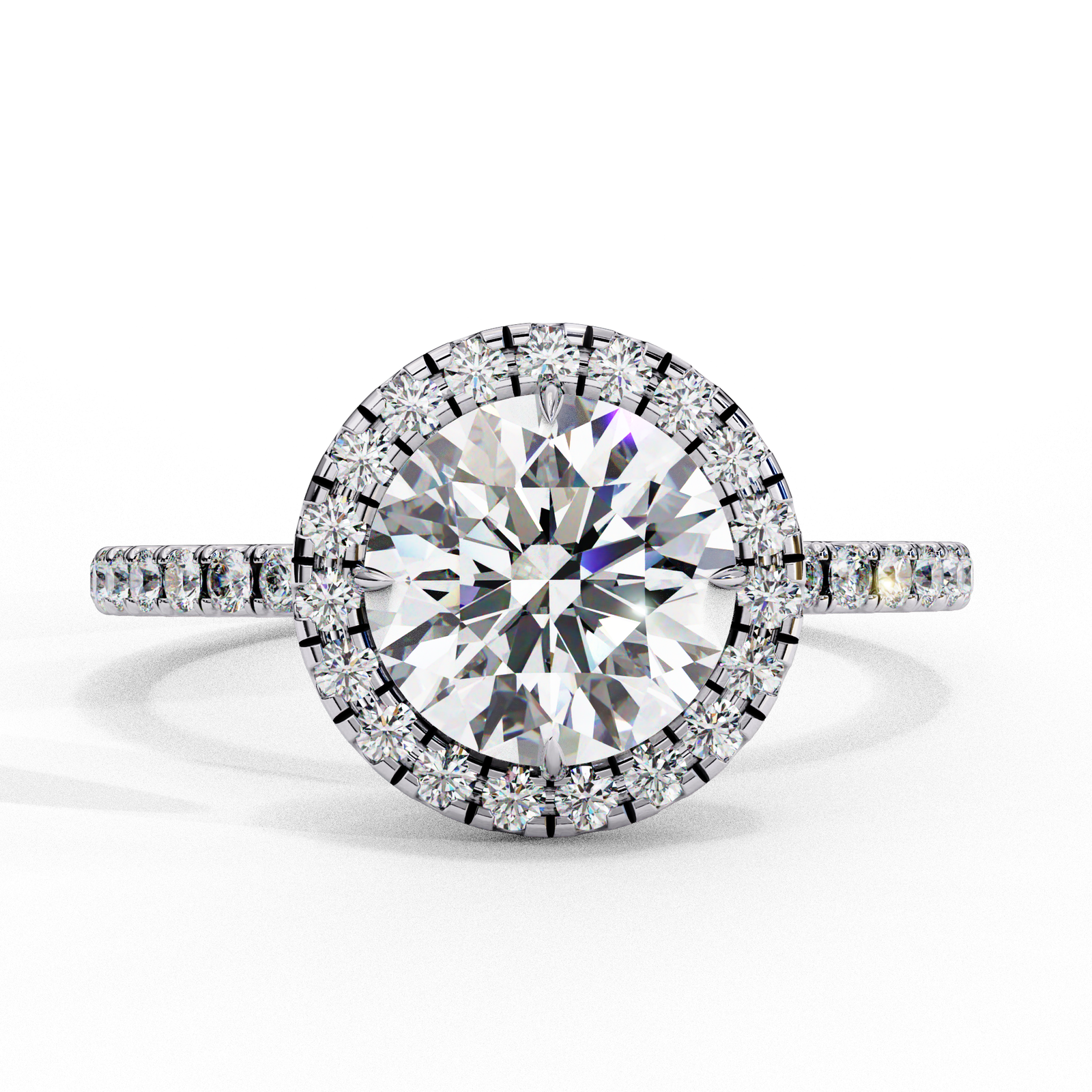 Round Halo Diamond Engagement Ring