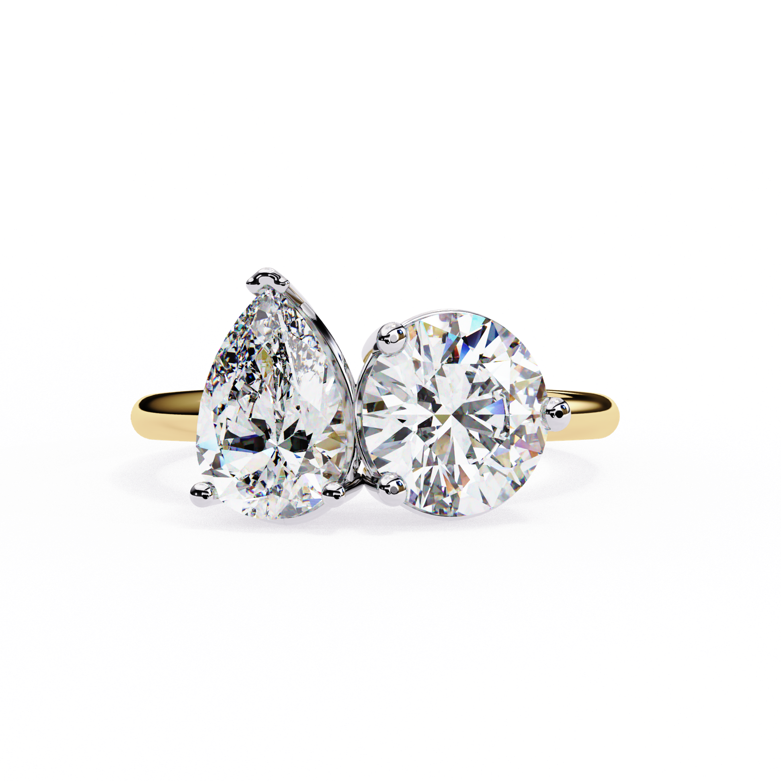Pear & Round Double Diamond Ring