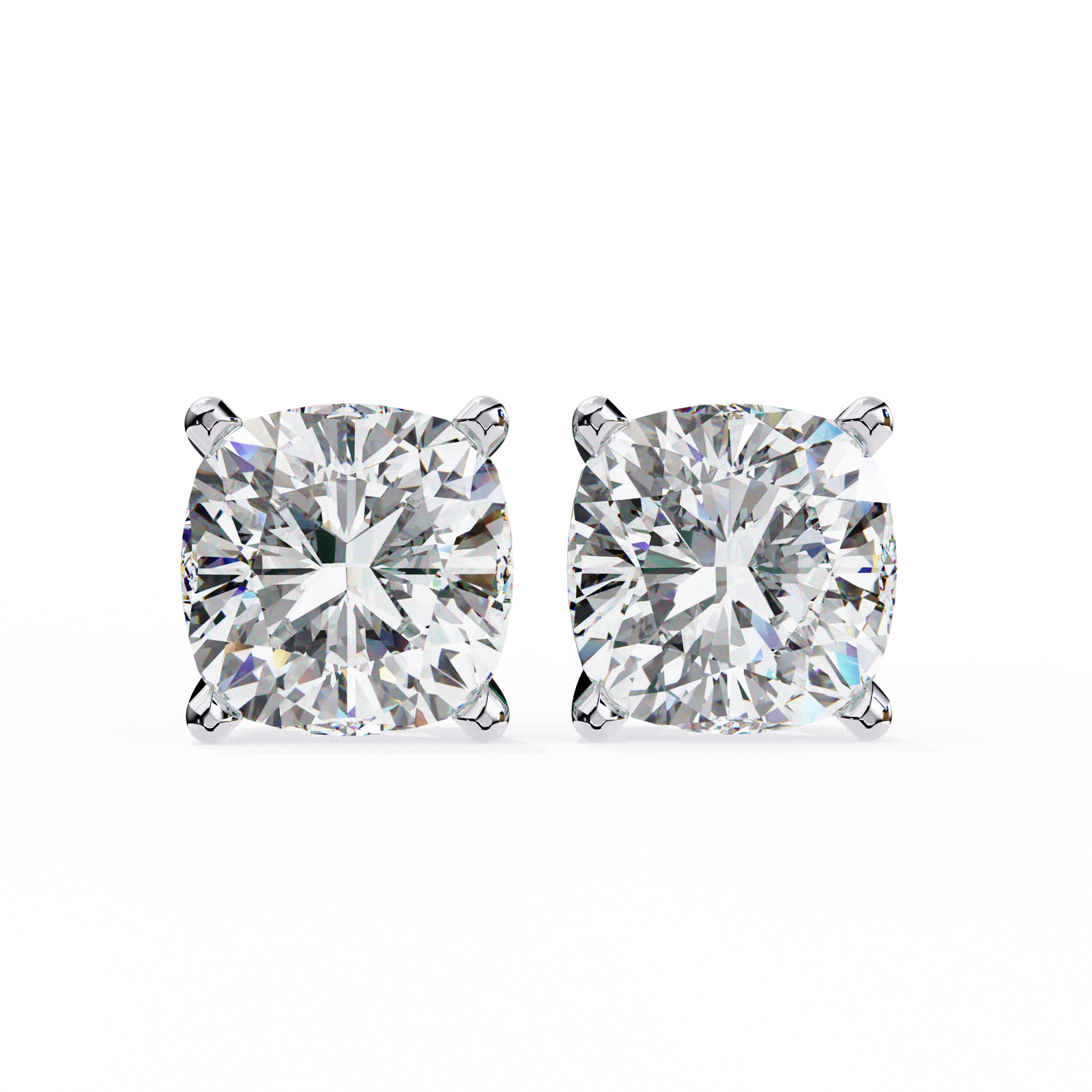 Cushion Cut Diamond Stud Earrings