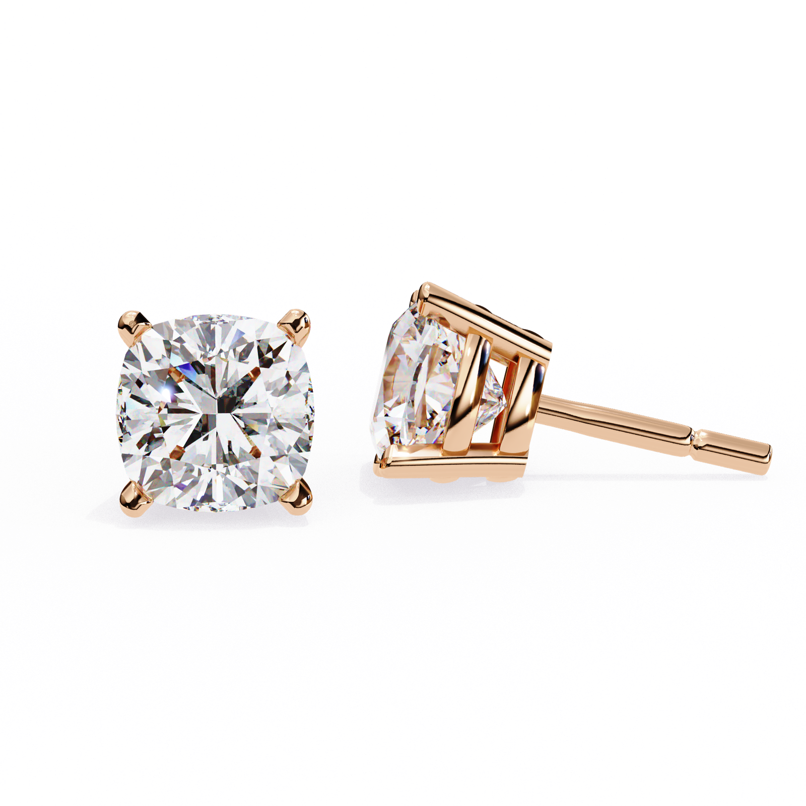 Cushion Cut Diamond Stud Earrings